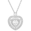 Steeltime Ladies brass simulated diamonds heart pendant. Color Options: White, Gold - 2 of 4