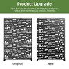 1-Piece 46.8 In. W x 71.37 In. H Wide Edged Black Galvanized Sheet Screen Outdoor Metal Screen Decorative Art Panel (6-Piece Assembly) - 4 of 4