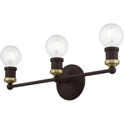 Bronze and Antique Brass 3-Light Vanity Sconce