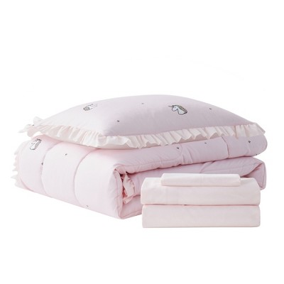 Twin Pink Microfiber Rainbow Unicorn Bed in a Bag Set