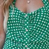 Women's Retro Green & White Polka Dot Halterneck Midi Dress - Cupshe - image 3 of 4