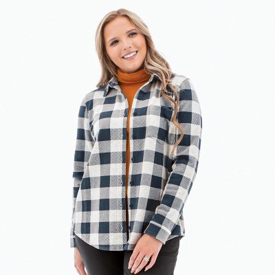 Aventura Clothing Women's Luscious Plaid Shirt - Sky Captain, Size