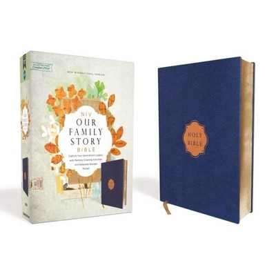 Niv, Our Family Story Bible, Cloth Over Board, Navy, Red Letter Edition, Comfort Print - by  Zondervan (Hardcover)