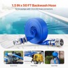 VEVOR Backwash Hose, 1.5 in x 50 ft, Blue High Quality PVC Hose, with Clamps, Camlock, Aluminum Fittings, Fit Various Pumps, Blue - 3 of 4