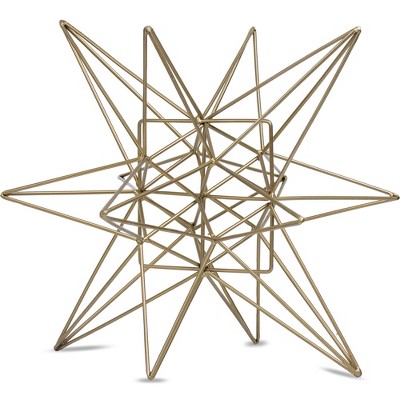  Star Figurine Metal Tabletop Décor In Steel Finish - Gold (7.28"x8.27"x7.48") 