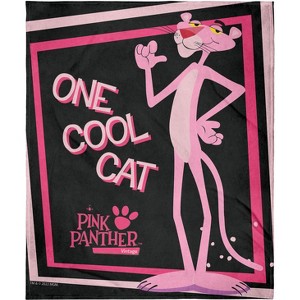 Intimo MGM The Pink Panther Cool Cat Super Soft And Cuddly Plush Fleece Throw Blanket Black - 1 of 3