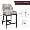 Outdoor Wicker Bar Stool Set of 2, Sponge Outdoor Square Bar Chair, High Top Rattan Barstool - 3 of 4