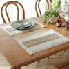 Anna-Kaci 4 Set Woven Rectangular Placemats with Textured Stripes and Fringe Edges 11.8x19.5 in - 3 of 4