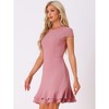 Allegra K Women's Cap Sleeves Round Neck Tiered Ruffled Hem Midi Dress - 2 of 4
