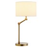 Hudson and Canal Height-Adjustable Table Lamp with Fabric Shade Brushed Brass/White: Industrial Style, Drum Shade, Metal Body - 4 of 4