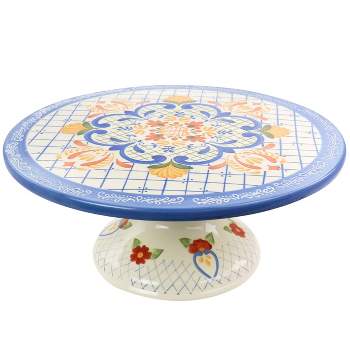 Gibson Laurie Gates California Designs Stoneware 12 Inch Cake Stand in Multi