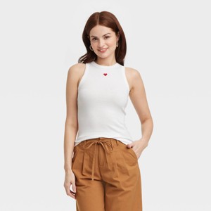 Women's Slim Fit Ribbed Tank Top - A New Day™ - 1 of 4