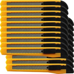 MotoProducts Bulk 5" Box Cutters Yellow with Snap-Off Blades and Safety Locks - 1 of 3