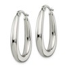 Black Bow Jewelry Tapered Teardrop Hoop Earrings in Stainless Steel - 32mm (1 1/4 Inch) - 2 of 4