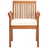 vidaXL Solid Acacia Wood Dining Chair- Weather Resistant Outdoor Seat with Cream Cushion - 2 of 4