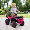 Qaba 12V Kids ATV, Battery Powered 4 Wheeler Quad w/ Spring Suspension Wheels, Rear Storage Basket, Lights, Music, Pink - 2 of 4