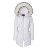 Sportoli Women Longer Length Plush Lined Quilted Winter Puffer Coat Zip-Off Faux Fur Trim Hood - 2 of 4