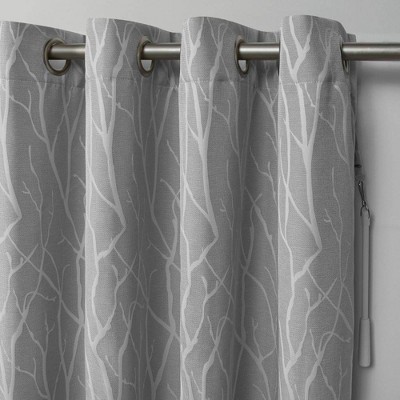 Dove Grey Room-Darkening Grommet Top Curtain Panel