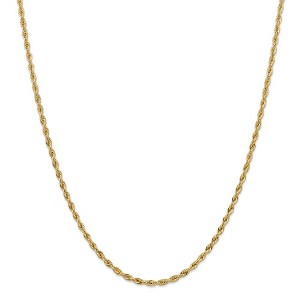 Black Bow Jewelry 3mm 10k Yellow Gold Hollow Rope Chain Necklace - 1 of 4