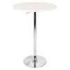 Adjustable Round Counter Height Dining Table Metal/White - LumiSource: Hydraulic Pub & Pedestal Table, Seats 2 - image 2 of 4