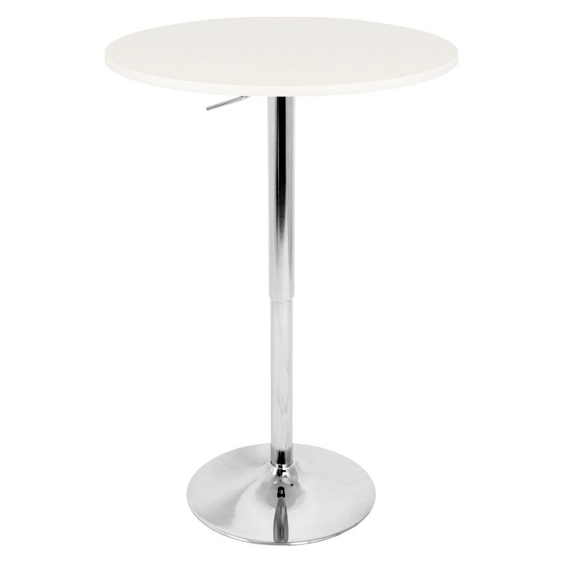 Adjustable Round Counter Height Dining Table Metal/White - LumiSource, 3 of 8