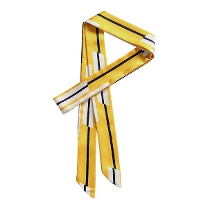 Allegra K Women's Stripe Ribbon Skinny Long Narrow Neckerchief Hairband Wrist Wear Handbag Handle Wrap 1 Pc - 1 of 4