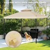 Yescom 10x10Ft Canopy Cover Top 2Tier PU Water Resistance for Brand_Model Walmart/MS17-31-4-2 Arrow Gazebo Outdoor Beige - 4 of 4
