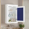 MAYEERTY 20" Wall Mounted Bathroom Storage Cabinet with Mirror Medicine Cabinet with Height Adjustable Shelf for Bathroom White - 2 of 4