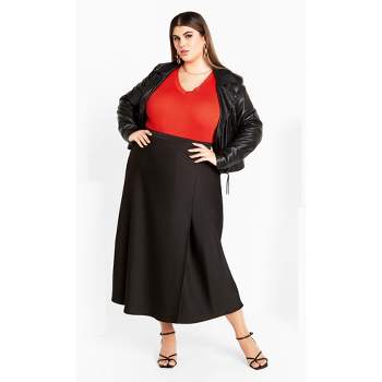 Women's Plus Size Evelyn Skirt - black | CITY CHIC