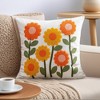 REGALWOVEN Boho Decorative  Covers Embroidery Flowers Square Throw Pillow 18 x 18 Inch 2 Packs - 2 of 4