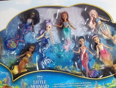 Disney The Little Mermaid Ariel And Sisters Small Doll Set With 7 ...