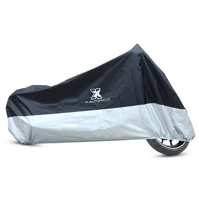 Unique Bargains 190T Black Silver Tone Motorcycle Cover Outdoor Waterproof Rain Protector