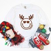 S.W.Smiley Reindeer Lights - Womens Garment Dyed Long Sleeve - 2 of 3