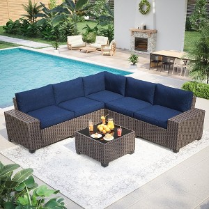 6 Piece Patio Furniture Sets,Outdoor Patio Sofa - 1 of 4