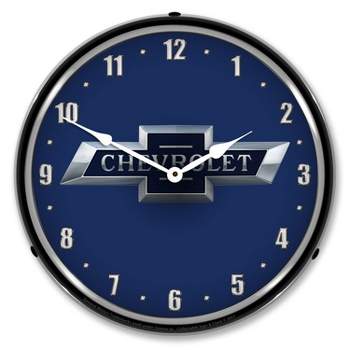 Collectable Sign & Clock | Chevrolet Bowtie 100th Anniversary LED Wall Clock Retro/Vintage, Lighted