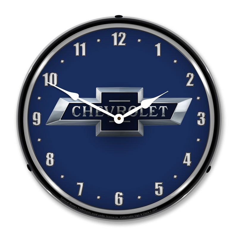 Collectable Sign & Clock | Chevrolet Bowtie 100th Anniversary LED Wall Clock Retro/Vintage, Lighted, 1 of 4