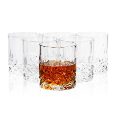 Juvale Set of 6 Crystal Whiskey Cocktail Glasses 11oz