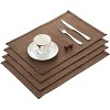VECELO 4-Pack Solid Linen Rectangular Placemats, Dinner Mats for Indoor or Outdoor, Washable - 2 of 4