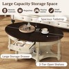 PAGED Vintage Style 2-Tier Wooden Coffee Table with Storage,Mid-Century Cocktail Table End Table Center Table for Living Room - 4 of 4