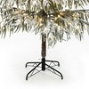 LuxenHome 7.5Ft Pre-Lit Snowy Branches Slim Artificial Cedar Christmas Tree with Metal Stand Green - 3 of 4