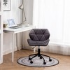 PDTEND Velvet Tufted 360° Swivel Office Chair with Adjustable Height - 3 of 4