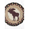 Earth Rugs Bull Moose Round Braided Jute Coaster – 7"x7" Hand-Stenciled Rustic Lodge Accent - 3 of 3