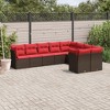 vidaXL 9 Piece Patio Sofa Set with Cushions Brown Poly Rattan - 2 of 4