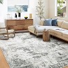 4x6 Washable Abstract Rug with Non-Slip Backing, Stain-Resistant Low Pile, Living Room, Bedroom, Dorm, Office, Playroom, Blue - 3 of 4