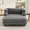 52.4" x 58.7" Chenille Oversized Chaise Lounge Sofa Bed with Layered Armrests, Plush Cushions - 4 of 4