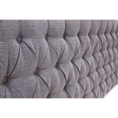 King Dark Gray Tufted Upholstered Wood Headboard