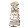 Allegra K Women's Cage Strappy Back Zipper Gladiators Chunky Heels Sandals - 3 of 4