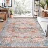 Indoor Vintage Floral Print Living Room Bedroom Area Rugs, Low Pile Non Slip Floor Carpet for Dining Room Office - 3 of 4