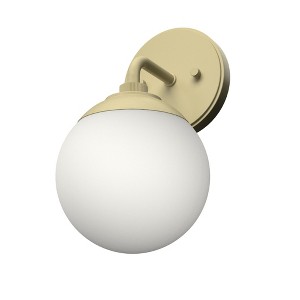 Hunter Fans 7" Hepburn Wall Light Modern Brass Finish - 1-Light Incandescent Sconce for Glam Decor - 1 of 4