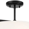 Minka Lavery Modern Ceiling Light Semi Flush Mount Fixture 16" Coal 4-Light Etched White Glass Drum Shade for Bedroom Living Room - 3 of 4